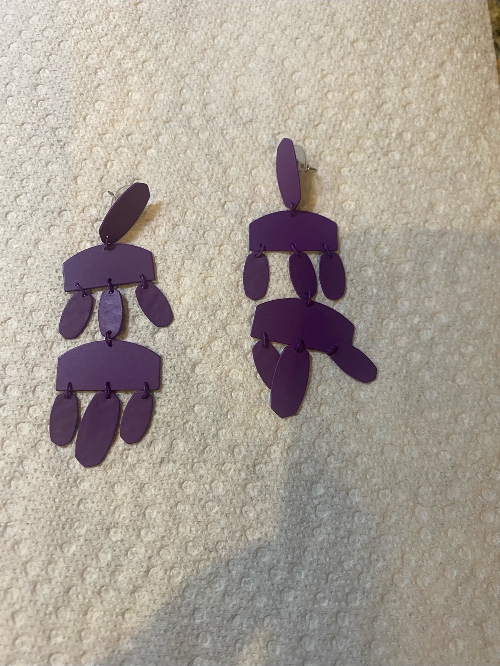 Kendra Scott Purple Layered Geometric Dangle Earrings